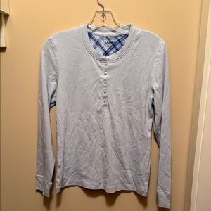 L.L. Bean Sky Blue Long Sleeve Henley